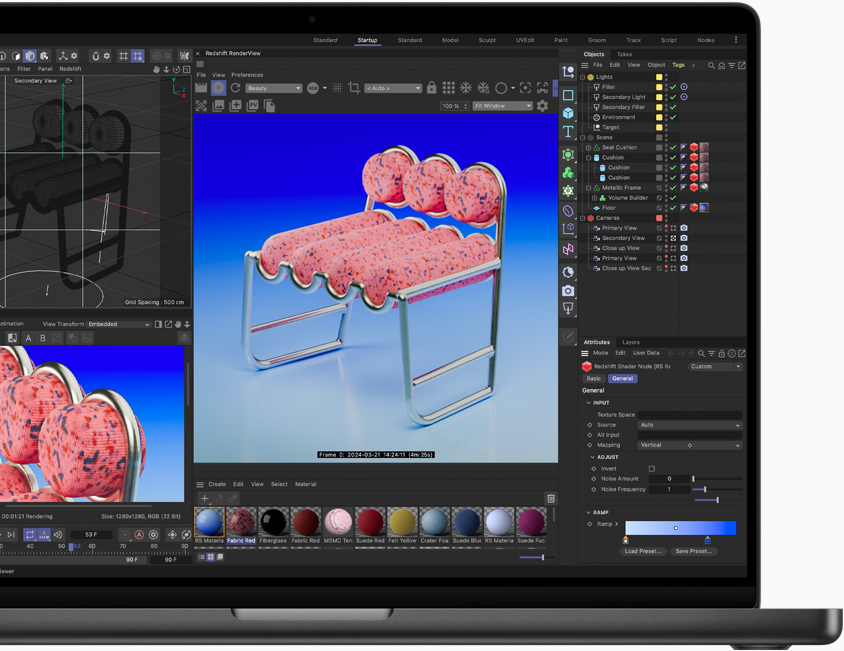 A Cinema 4D egy MacBook Prón