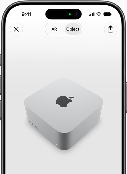 iPhone 上的 Mac Studio AR 體驗預覽
